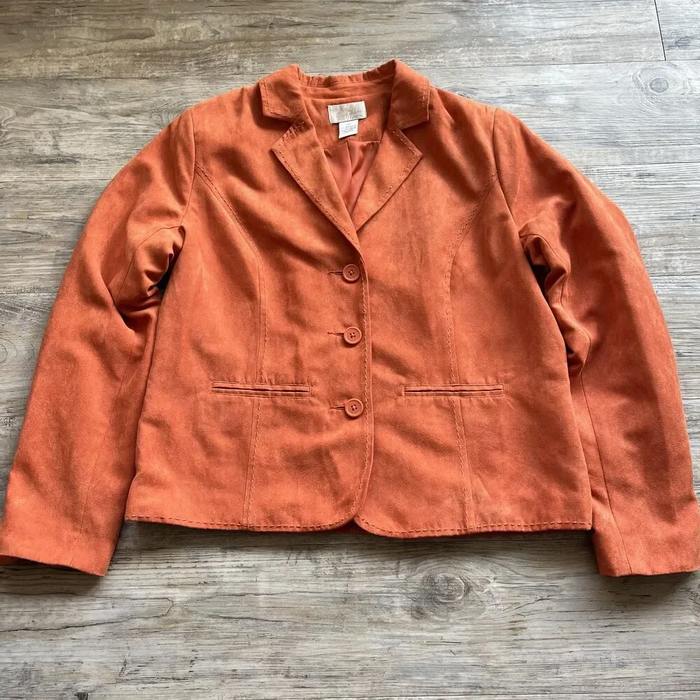 Halloween Fall Jacket Medium Button Up Orange Vintage NWT - Picture 2 of 13